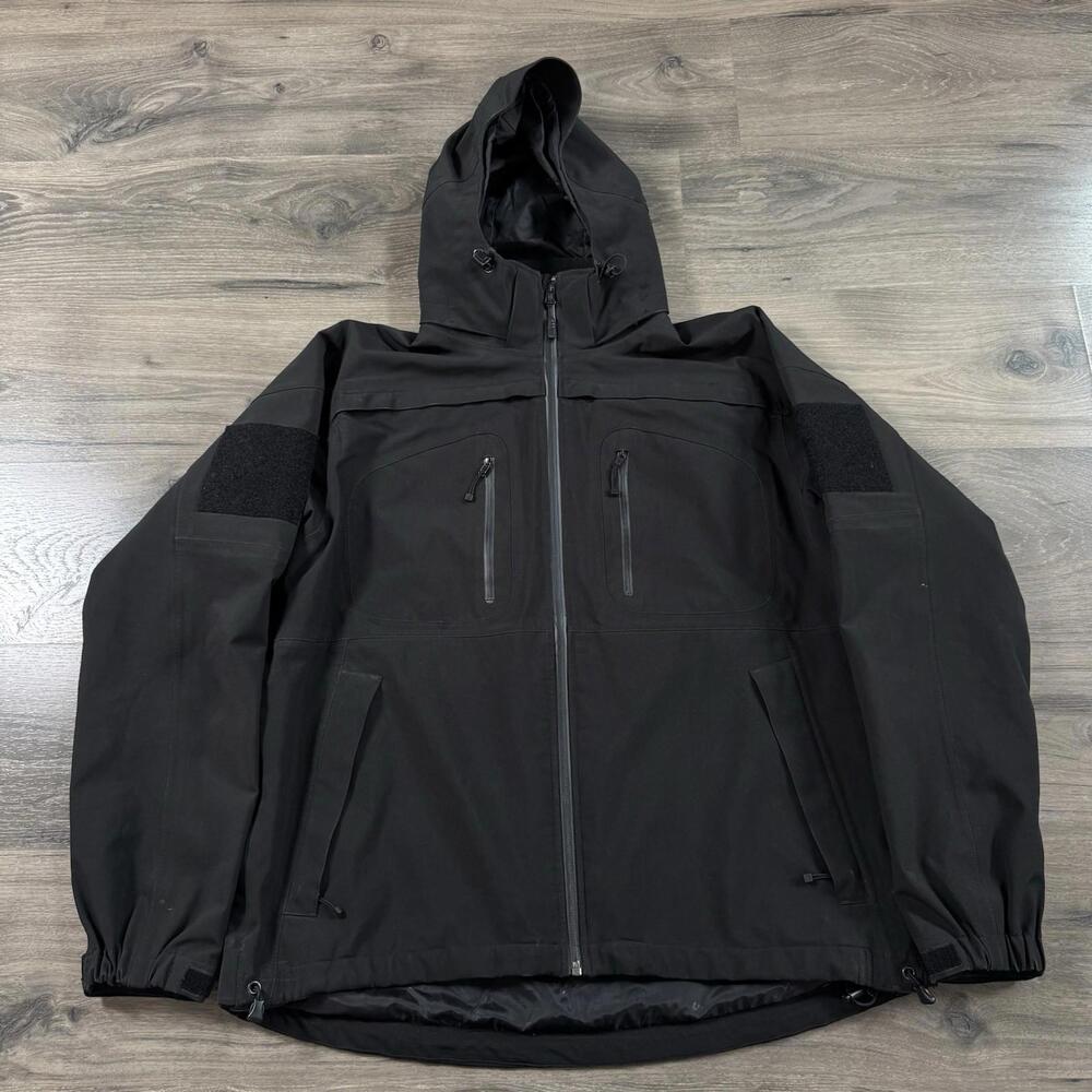 5.11 Tactical Sabre 2.0 Jacket Mens XL Black Zip Up Hooded Waterproof Conceal